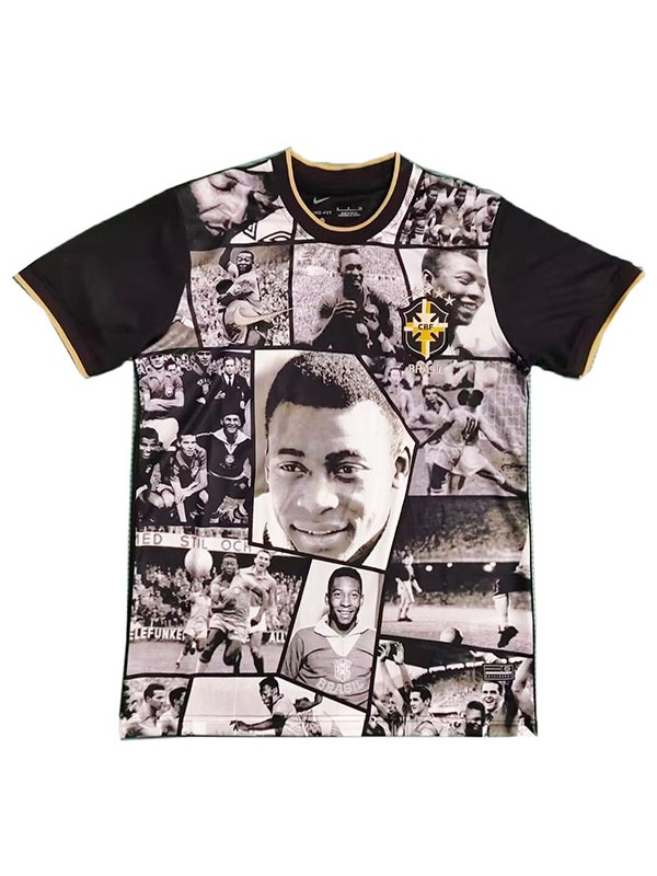 Brazil maillot spécial PELE édition commémorative kit Brésil uniforme de football hommes sportswear football gris kit tops chemise de sport 2023